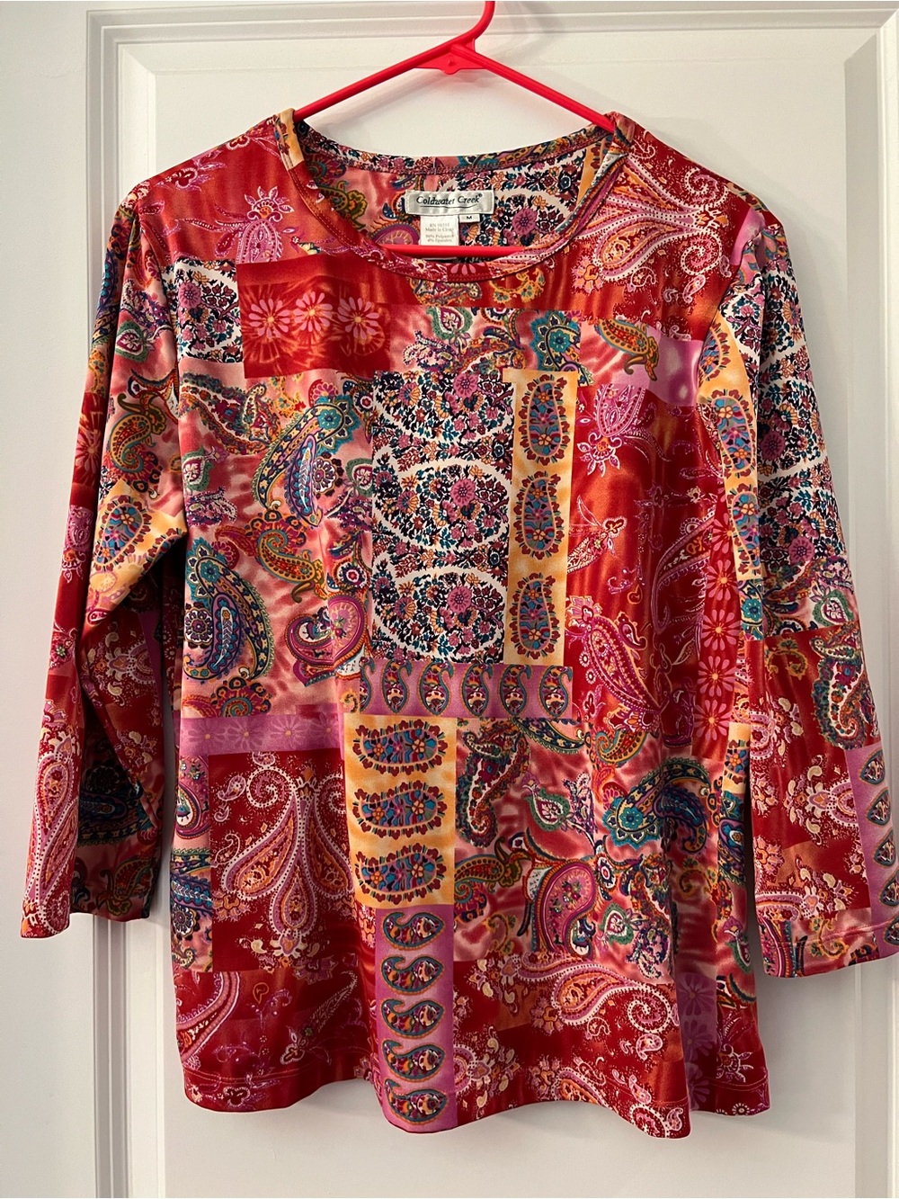 Coldwater Creek Women’s Patchwork Paisley Printed Lightweight Top - Like New